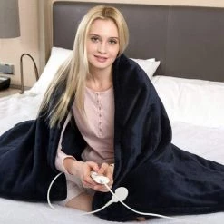 AICOK 180x130cm Couverture Chauffante Électrique , Flanelle Couvertures Chauffantes, Réchauffement De La Minuterie, Avec 6 Niveaux De Température,Protection Contre La Surchauffe,Nettoyable -Plaid et couverture Soldes 46223175 3