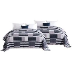 WOLTU Lot De 2 Couvre-Lits. Design Patchwork Couette Boutis Imprimée. Jeté De Lit.150x200cm.BD12m01-2