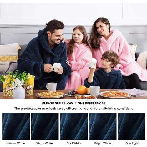 ILOVEMILAN Sweat Plaid A Capuche Adulte Plaid Polaire Avec Manche Femme Homme Couverture à Capuche Avec Manche Poches Portables, Plaid Pull Couverture Canape TV Hiver, 95x85 Cm Bleu Saphir 7 ILOVEMILAN Sweat Plaid A Capuche Adulte Plaid Polaire Avec Manche Femme Homme Couverture à Capuche Avec Manche Poches Portables, Plaid Pull Couverture Canape TV Hiver, 95x85 Cm Bleu Saphir – Image 5