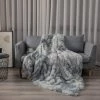 ILOVEMILAN Couverture, Couverture En Fausse Fourrure Moelleuse, Plaid Polaire Gris, Couvre Lit, Plaid Doux, Couverture Canape 130x160cm -Plaid et couverture Soldes 46473372 1