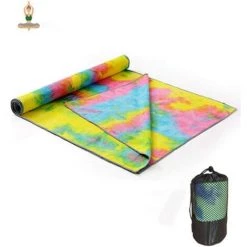 Kueatily Couverture De Yoga Imprimée Absorbant La Transpiration Antidérapante (jaune)