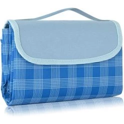 Kueatily Tissu De Pique-nique à Carreaux Bleu (200*200cm)