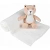 Paris Prix - Doudou Avec Plaid "ourson" 80x100cm Blanc