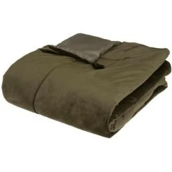 AUTRES Edredon Velours Sonia - 80 X 180 Cm - Vert Kaki