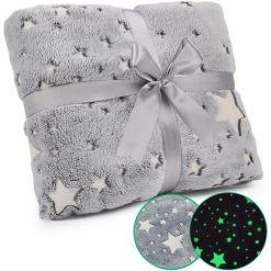 SUPERMARKET Couverture , Couverture Enfant Hosphorescente, Couverture Toison Pour Canapé Douce/Lit, Noël &Cadeau D'anniversaire Pour Enfants Garçons Filles, Brillent Dans Le Noir，Superma