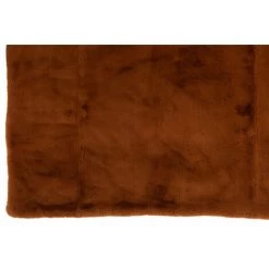 DANSMAMAISON Plaid Cutie Polyester Marron/Orange - L 180 X L 130 X H 3 Cm - Orange -Plaid et couverture Soldes 46775760 3