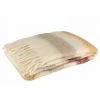 DANSMAMAISON Plaid Lignes Acrylique/Laine Blanc/Ocre/Rouge - L 190 X L 136 X H 0,5 Cm - Blanc -Plaid et couverture Soldes 46775834 1