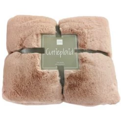 DANSMAMAISON Plaid Cutie Polyester Rose Clair - L 180 X L 130 X H 3 Cm - Rose -Plaid et couverture Soldes 46775837 3