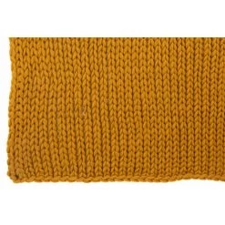 DANSMAMAISON Plaid Tricote Acrylique Ocre - L 154 X L 140 X H 3 Cm - Jaune -Plaid et couverture Soldes 46775852 2