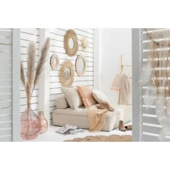 DANSMAMAISON Plaid Uni Coton/Lin Rose - L 200 X L 150 X H 0,5 Cm - Rose -Plaid et couverture Soldes 46775861 3