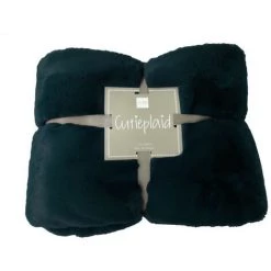 DANSMAMAISON Plaid Cutie Polyester Vert Fonce - L 180 X L 130 X H 3 Cm - Vert -Plaid et couverture Soldes 46776653 5