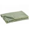 DANSMAMAISON Plaid Gaufre Coton Vert Clair - L 179 X L 50 X H 1 Cm - Vert -Plaid et couverture Soldes 46776664 1
