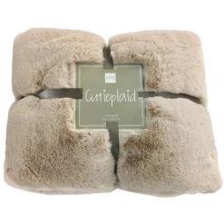 DANSMAMAISON Plaid Cutie Polyester Gris Clair - L 180 X L 130 X H 3 Cm - Gris -Plaid et couverture Soldes 46776752 5