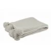 DANSMAMAISON Plaid Pompon Polyester Gris Clair - L 176 X L 128 X H 1 Cm - Gris -Plaid et couverture Soldes 46776770 1