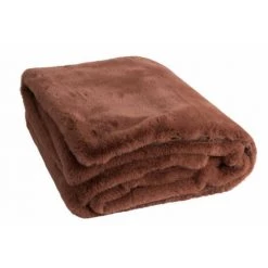 DANSMAMAISON Plaid Cutie Polyester Marron Clair - L 180 X L 130 X H 3 Cm - Marron