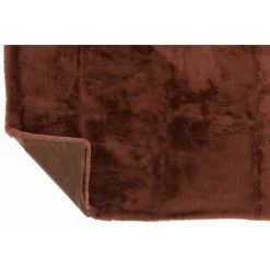 DANSMAMAISON Plaid Cutie Polyester Marron Clair - L 180 X L 130 X H 3 Cm - Marron -Plaid et couverture Soldes 46776827 4