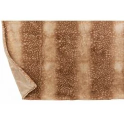 DANSMAMAISON Plaid Bambi Polyester Marron/Beige - L 175 X L 130 X H 0,5 Cm - Beige -Plaid et couverture Soldes 46776831 4