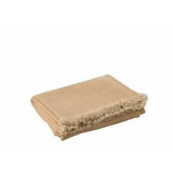 DANSMAMAISON Plaid Irregulier Coton Orange/Beige - L 170 X L 130 X H 0,5 Cm - Beige