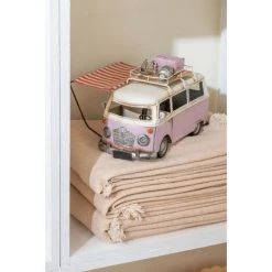 DANSMAMAISON Plaid Irregulier Coton Orange/Beige - L 170 X L 130 X H 0,5 Cm - Beige -Plaid et couverture Soldes 46776844 3