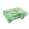 DANSMAMAISON Plaid Pompon Polyester Vert Vif - L 170 X L 130 X H 1 Cm - Vert -Plaid et couverture Soldes 46776850 1