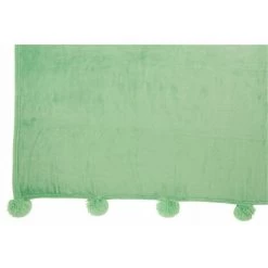DANSMAMAISON Plaid Pompon Polyester Vert Vif - L 170 X L 130 X H 1 Cm - Vert -Plaid et couverture Soldes 46776850 3