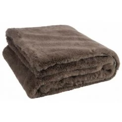 DANSMAMAISON Plaid Cutie Polyester Taupe - L 180 X L 130 X H 4 Cm - Taupe