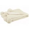 DANSMAMAISON Plaid Pompon Polyester Beige Clair - L 173 X L 126 X H 1 Cm - Beige -Plaid et couverture Soldes 46776905 1