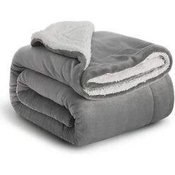 TINOR Plaid Canape Couverture Polaire - Jete De Canape Gris 150CMx200CM