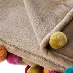 YESDEKO Plaid Polaire Uni Taupe 130x160cm Manon -Plaid et couverture Soldes 47158117 3