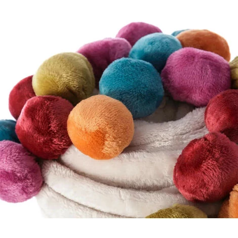 YESDEKO Plaid Polaire Uni Ivoire 130x160cm Manon 4 YESDEKO Plaid Polaire Uni Ivoire 130x160cm Manon – Image 2