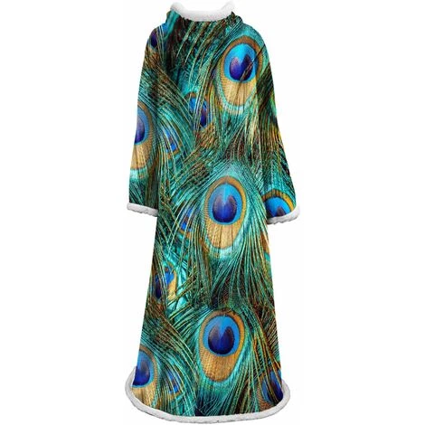 HANBING Couverture Paresseuse Pour Adultes Et Enfants Couverture Rembourrée En Velours De Coton Avec Impression Numérique 3D Avec Manches, A03 3 HANBING Couverture Paresseuse Pour Adultes Et Enfants Couverture Rembourrée En Velours De Coton Avec Impression Numérique 3D Avec Manches, A03