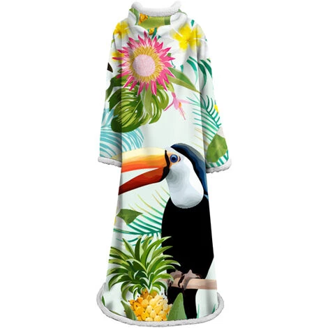 HANBING Couverture Paresseuse Pour Adultes Et Enfants Couverture Rembourrée En Velours De Coton Avec Impression Numérique 3D Avec Manches, A05 3 HANBING Couverture Paresseuse Pour Adultes Et Enfants Couverture Rembourrée En Velours De Coton Avec Impression Numérique 3D Avec Manches, A05