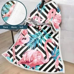 HANBING Couverture Paresseuse Pour Adultes Et Enfants Couverture Rembourrée En Velours De Coton Avec Impression Numérique 3D Avec Manches, A08 -Plaid et couverture Soldes 47161485 2