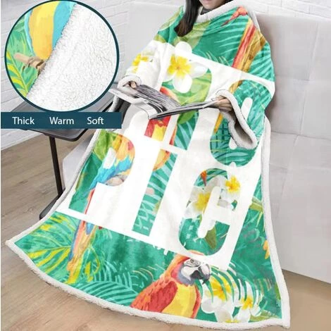 HANBING Couverture Paresseuse Pour Adultes Et Enfants Couverture Rembourrée En Velours De Coton Avec Impression Numérique 3D Avec Manches, A14 4 HANBING Couverture Paresseuse Pour Adultes Et Enfants Couverture Rembourrée En Velours De Coton Avec Impression Numérique 3D Avec Manches, A14 – Image 2