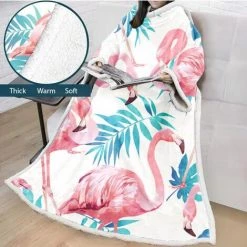 HANBING Couverture Paresseuse Pour Adultes Et Enfants Couverture Rembourrée En Velours De Coton Avec Impression Numérique 3D Avec Manches, A07 -Plaid et couverture Soldes 47163014 2