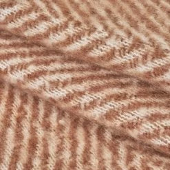 YESDEKO Plaid Polaire Chevron Marron 130x170cm Chevron -Plaid et couverture Soldes 47207026 5