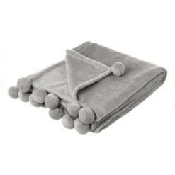 YESDEKO Plaid Polaire Uni Gris 130x160cm Manon