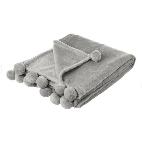 YESDEKO Plaid Polaire Uni Gris 130x160cm Manon 3 YESDEKO Plaid Polaire Uni Gris 130x160cm Manon