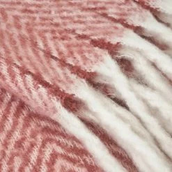 YESDEKO Plaid Polaire Terracotta 130x170cm Chevron -Plaid et couverture Soldes 47207029 4