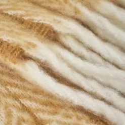 YESDEKO Plaid Polaire Moutarde 130x170cm Chevron -Plaid et couverture Soldes 47207031 4