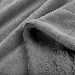 Beautissu Alina Plaid Sherpa Plaid Doux XXL 200cm, 150cm, Gris Clair -Plaid et couverture Soldes 47588166 3