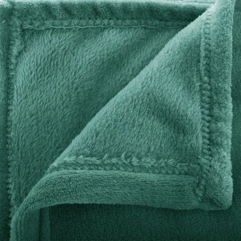 HOMEMAISON Plaid Polaire Effet Flanelle Vert 125 X 150 Cm - Vert 4 HOMEMAISON Plaid Polaire Effet Flanelle Vert 125 X 150 Cm - Vert – Image 2