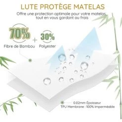 Protège Matelas Imperméable 200x200 Cm,Betterlife Fibre De Bambou, Alèse Respirante, Hypoallergénique, Anti-Acarien, Anti-Bactérien, Silencieux, Ultra Doux, Drap Housse, Couvre Matelas 200x200(1 Pcs) 9 Protège Matelas Imperméable 200x200 Cm,Betterlife Fibre De Bambou, Alèse Respirante, Hypoallergénique, Anti-Acarien, Anti-Bactérien, Silencieux, Ultra Doux, Drap Housse, Couvre Matelas 200x200(1 Pcs) -Plaid et couverture Soldes 47731130 3