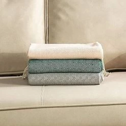 Jeté De Lit Couverture Couvre-lit Décorative Canapé Jeter Canapé Couverture Gland Plaids Frange Tapis à La Mode Mignon Motif Du Losange Triomphe (120 X 200 Cm, Vert Matcha) -Plaid et couverture Soldes 47852540 5