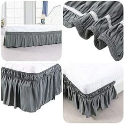 VERSAILLESFR Cache Sommier Jupe De Lit À Volants 60*80inch Volants De 15 Inch Tombant Sur Le Sommier - Dessus De-lit Couvre-lit Protège Sommier Textile Qualité Supérieure Premium -Versailles -Plaid et couverture Soldes 47881666 3