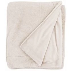 RIDEAUDISCOUNT Plaid Fouta Jeté De Lit 120 X 150 Cm Polaire Aspect Fourrure Toucher Doux Uni Beige - Ecru 7 RIDEAUDISCOUNT Plaid Fouta Jeté De Lit 120 X 150 Cm Polaire Aspect Fourrure Toucher Doux Uni Beige - Ecru -Plaid et couverture Soldes 47894135 3