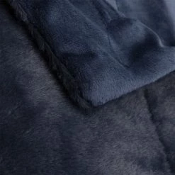 RIDEAUDISCOUNT Plaid Fouta Jeté De Lit 120 X 150 Cm Polaire Aspect Fourrure Toucher Doux Uni Bleu - Bleu -Plaid et couverture Soldes 47894136 2