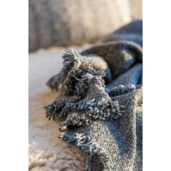 DANSMAMAISON Plaid Ethnique Coton Bleu - L 130 X L 170 X H 0,5 Cm - Bleu -Plaid et couverture Soldes 47939134 4