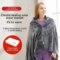 SUN FLOWER Couverture Chauffante, Polaire De Corail Rechargeable, Coussin De Châle électrique Chaud, Couverture Chauffante Réglable En Trois étapes, Couverture électrique -Plaid et couverture Soldes 47994063 2
