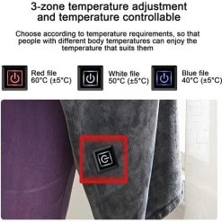 SUN FLOWER Couverture Chauffante, Polaire De Corail Rechargeable, Coussin De Châle électrique Chaud, Couverture Chauffante Réglable En Trois étapes, Couverture électrique -Plaid et couverture Soldes 47994063 3